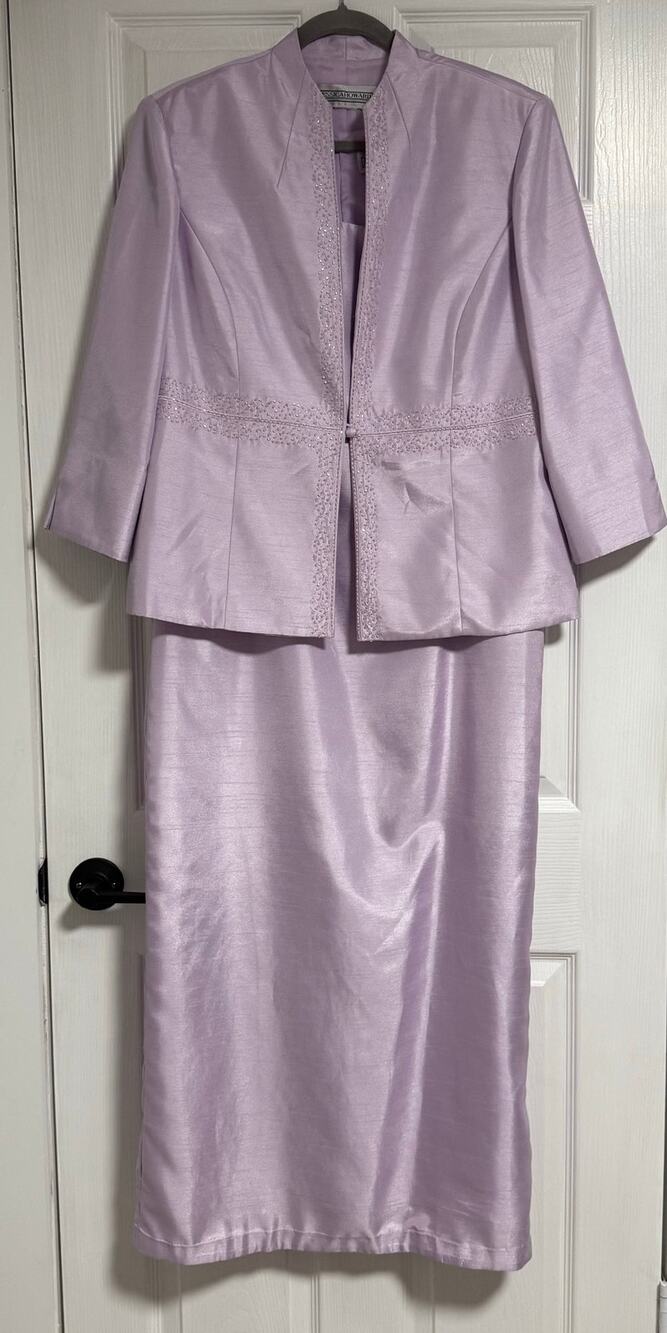 Jessica Howard Women's Lavender Beaded Formal Dress Jacket Size 8